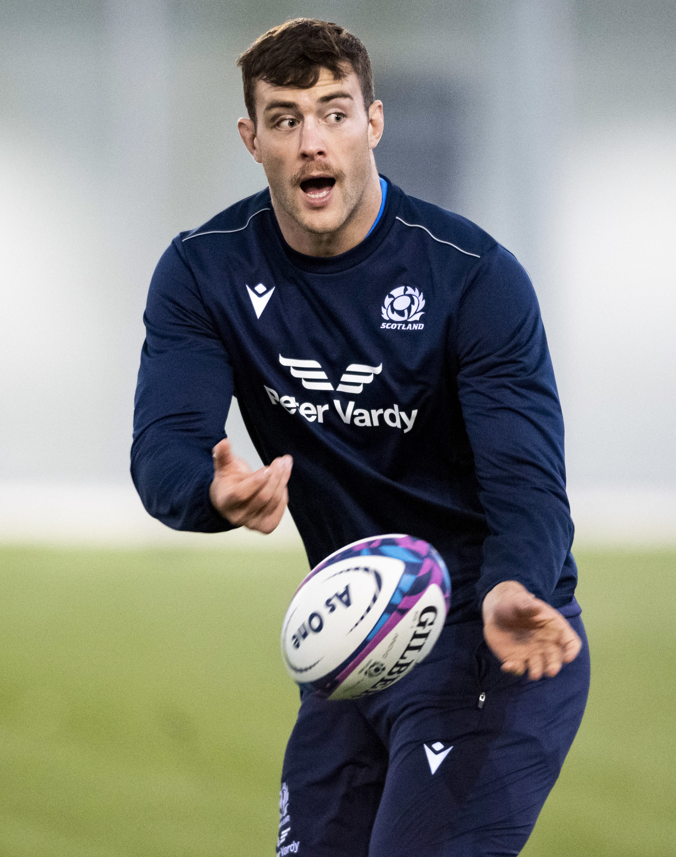 EDINBURGH, SCOTLAND - NOVEMBER 15: Callum Hunter-Hill during a Scotland training session at the Oriam, on November 15, 2022, in Edinburgh, Scotland. (Photo by Mark Scates / SNS Group).